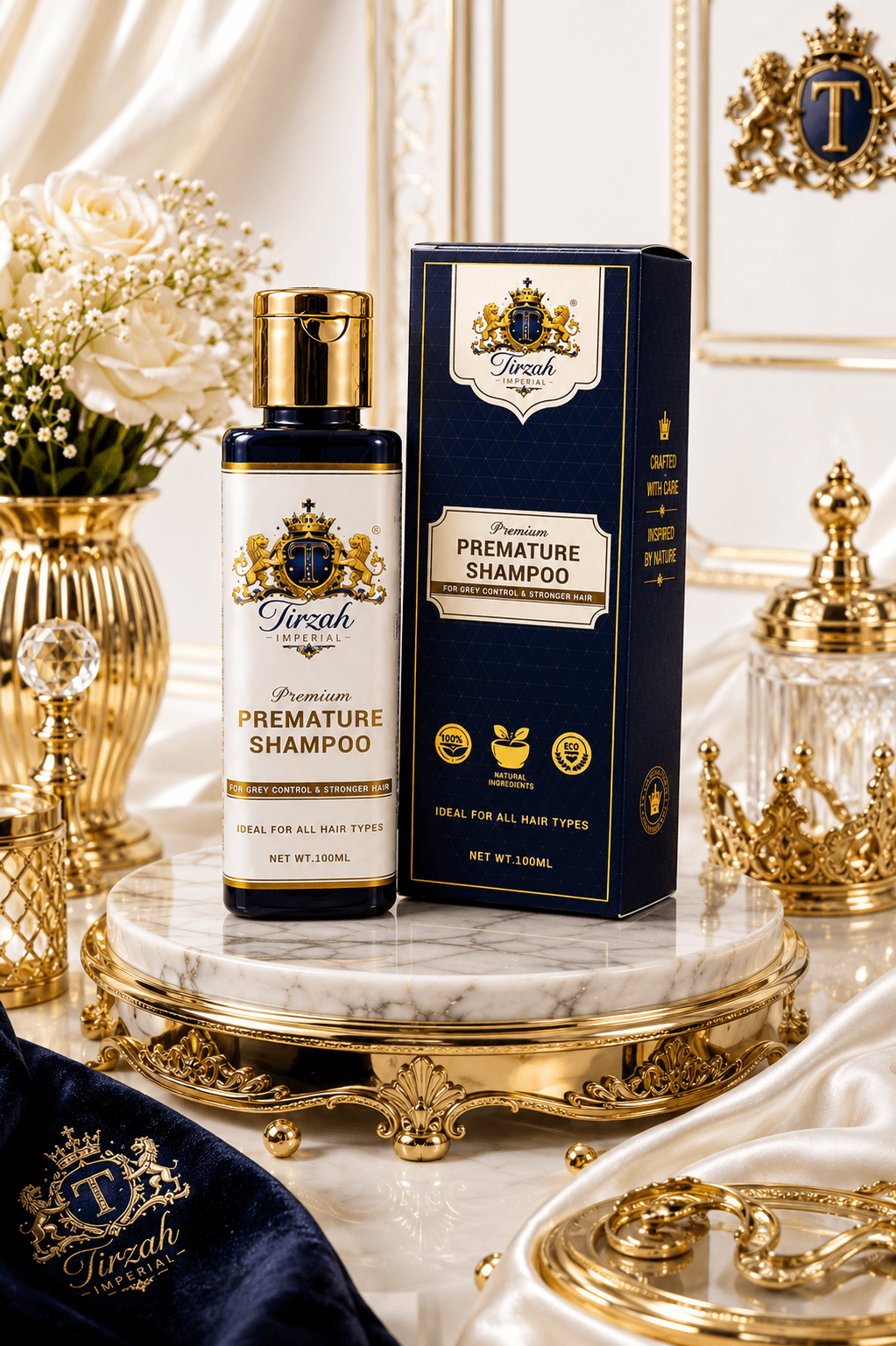 Premium Premature Hair Shampoo
Gentle Cleansing. Herbal Nourishment. Beautiful-Looking Hair.
